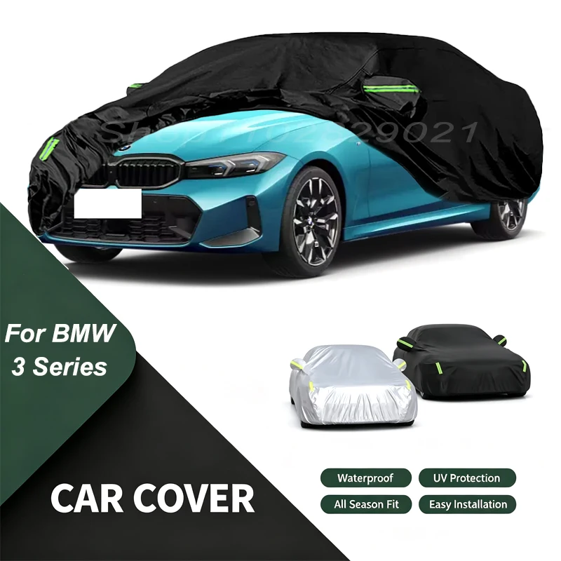 Car Cover For BMW 3 Series Waterproof Dustproof Outdoor Protection, UV Snow Sun Resistant Auto Exterior Cover Car Sunshade