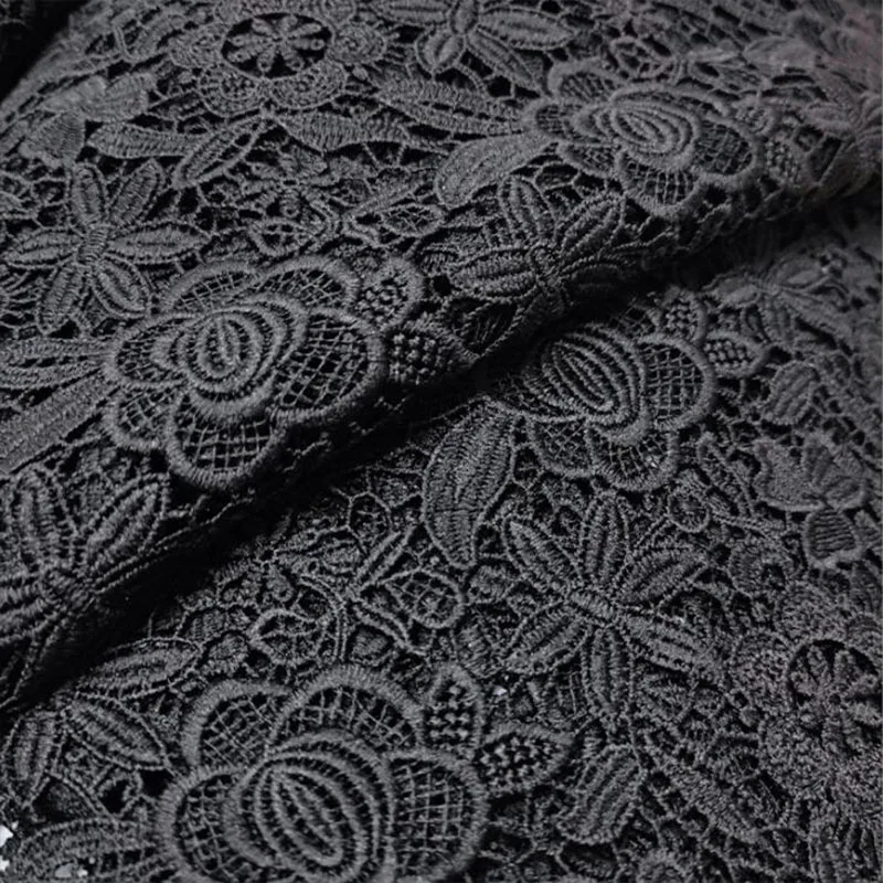 Black,Wedding  Lace Dress Fabric By The Yard,Milk Silk Hollow Embroidered,Sewing Material,Diy Clothing Accessories,Lace Fabric