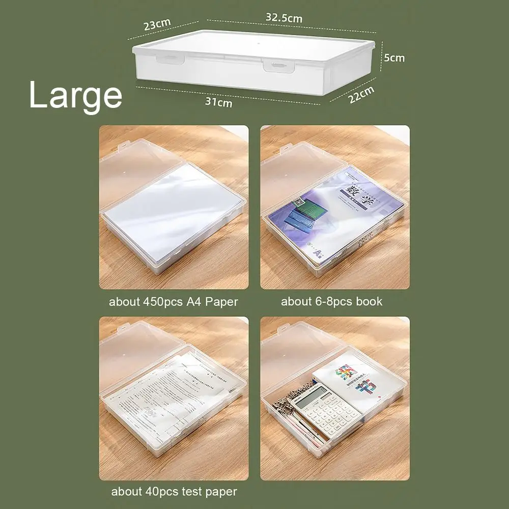 Multifuncional Documento Recipiente De Armazenamento Transparente, Organizador Portátil, Dustproof Box, Casa E Material De Escritório, A4, A5