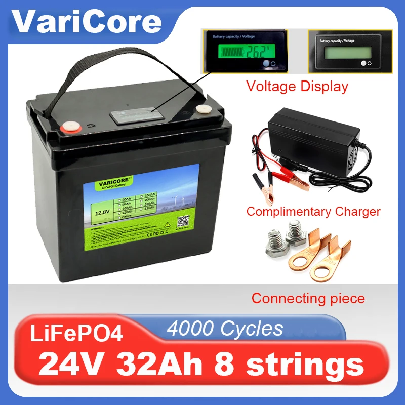 24V 100Ah 60Ah 8 string LiFePO4 Battery USB 3.0 Type-C Output for inverter Car lighter Lithium Batteries 29.2V Charger duty-free