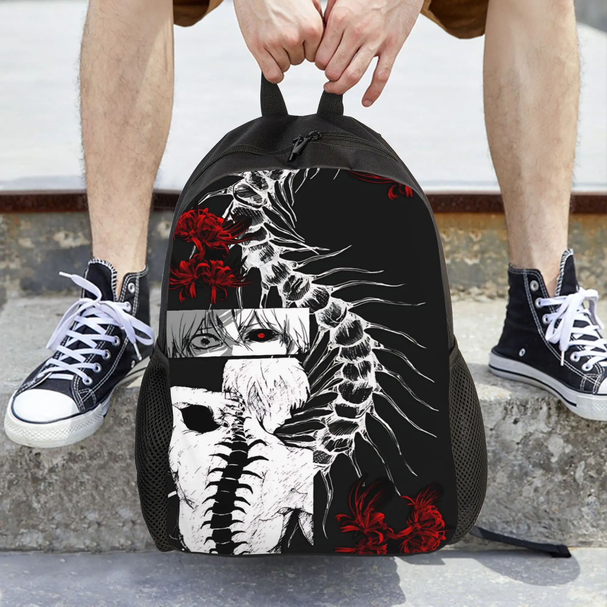 Fashion Halloween Tokyo Ghoul Kaneki Backpacks Its Bag  mochila Hiking Large Capacity Rucksack