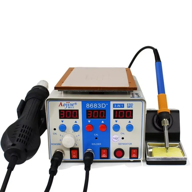 3 in 1 LCD Digital Hot Air Iron Separator Soldering Iron Best Soldering Station