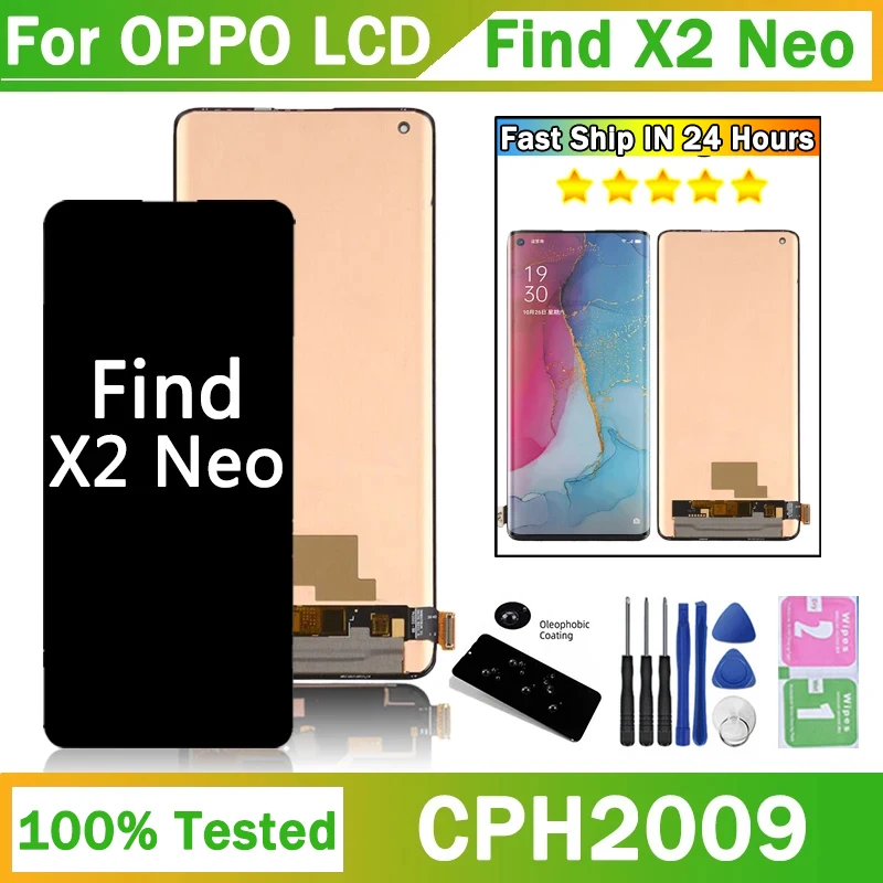 6.5 "Super AMOLED สำหรับ OPPO Find X2 NEO 5G CPH2009จอแสดงผลทัชสกรีนประกอบ Digitizer สำหรับ OPPO Find อะไหล่ LCD X2Neo