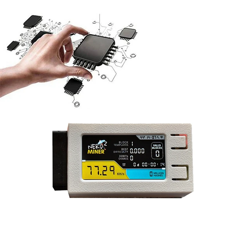 

For Nerdminer V2 Pro Miner Hashrate 78K/S BTC Lottery Solo Miner Nerd Miner with Fan White-ABVP