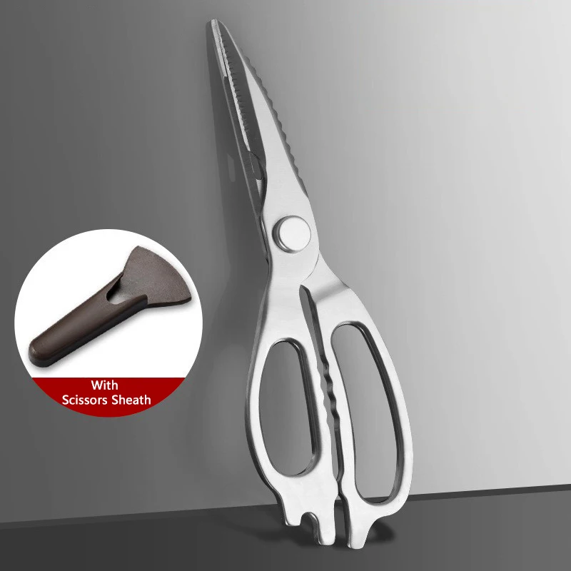 XITUO Kitchen Scissors Allsteel Full Tang Chicken Bone Scissors Stainless Steel Multi Cut Vegetables Kill Fish Barbecue Scissors