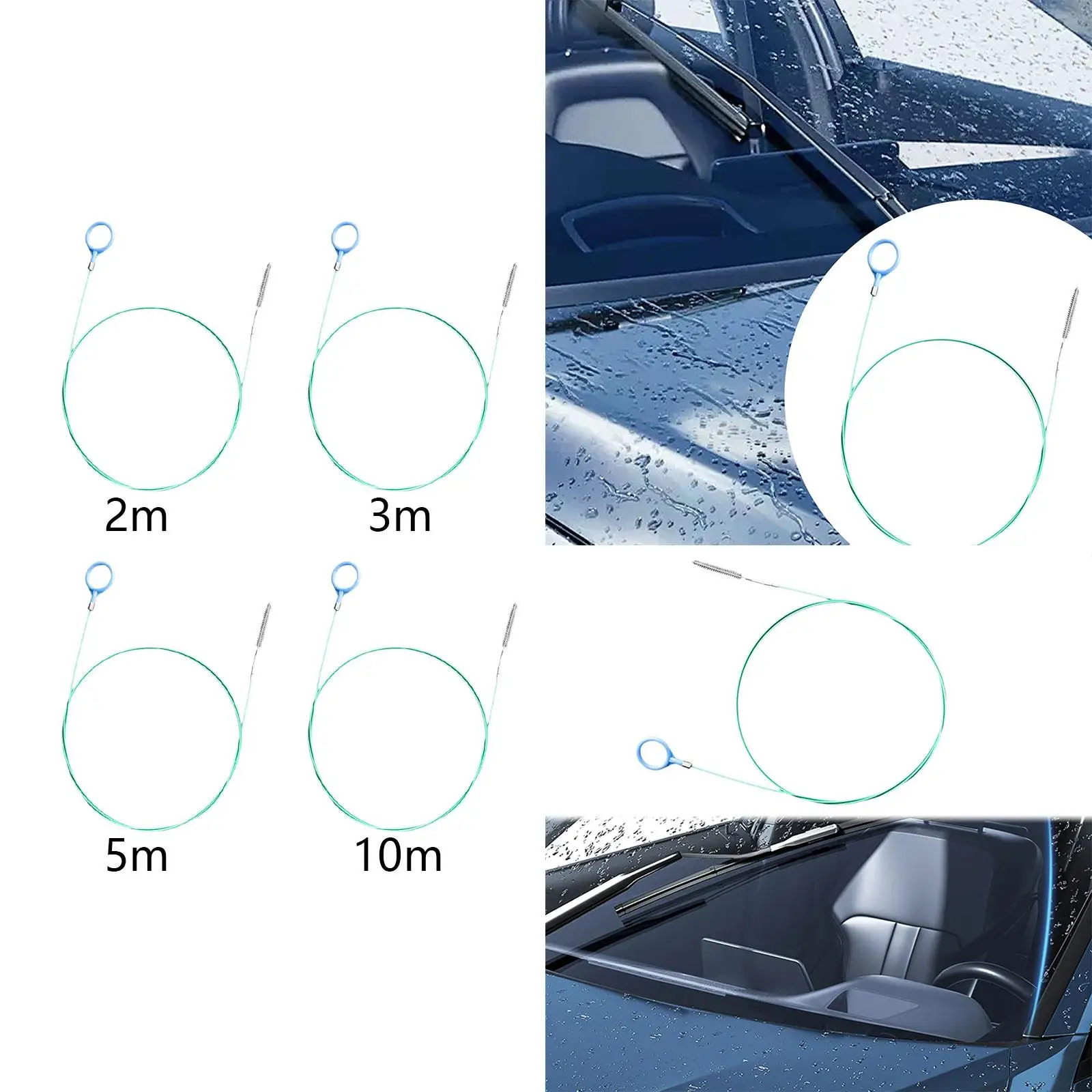 Auto Sunroof Drain Cleaning Tool Kitchen Pipe Windshield Wiper Hole Sewer Bendable Skinny Dredge Brush Slim Dredging Brush