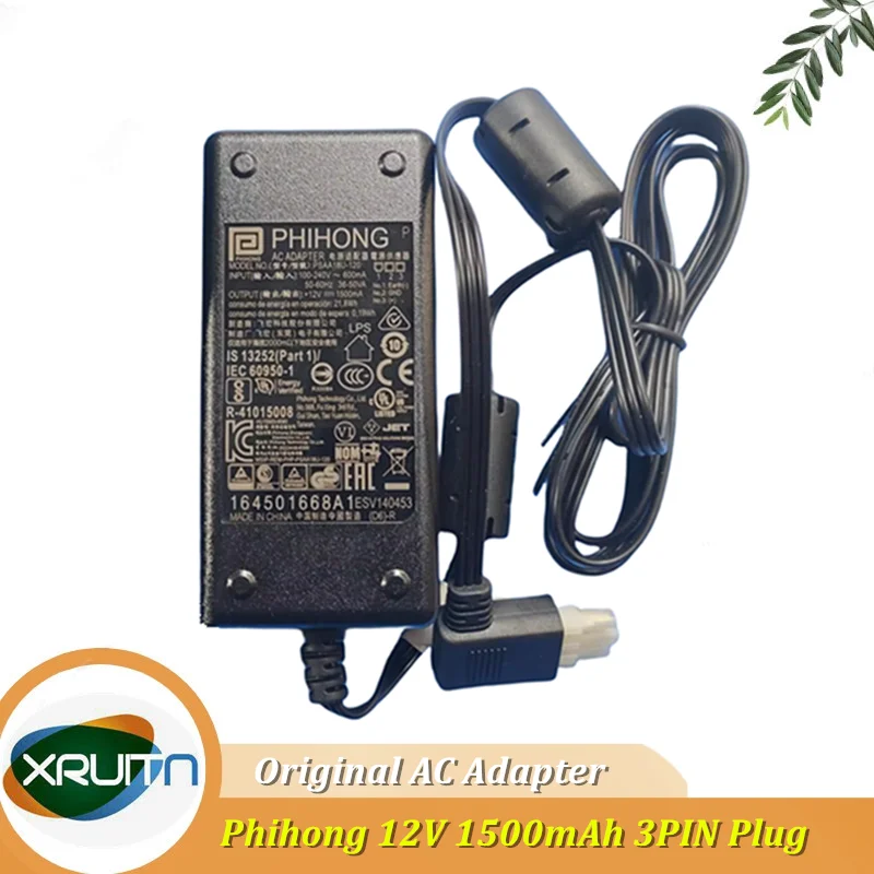 Genuine Phihong 12V 1500mAh AC Adapter Charger for Datalogic Magellan 8400 / 9400 PSAA18U-120 Power Supply 90ACC0194