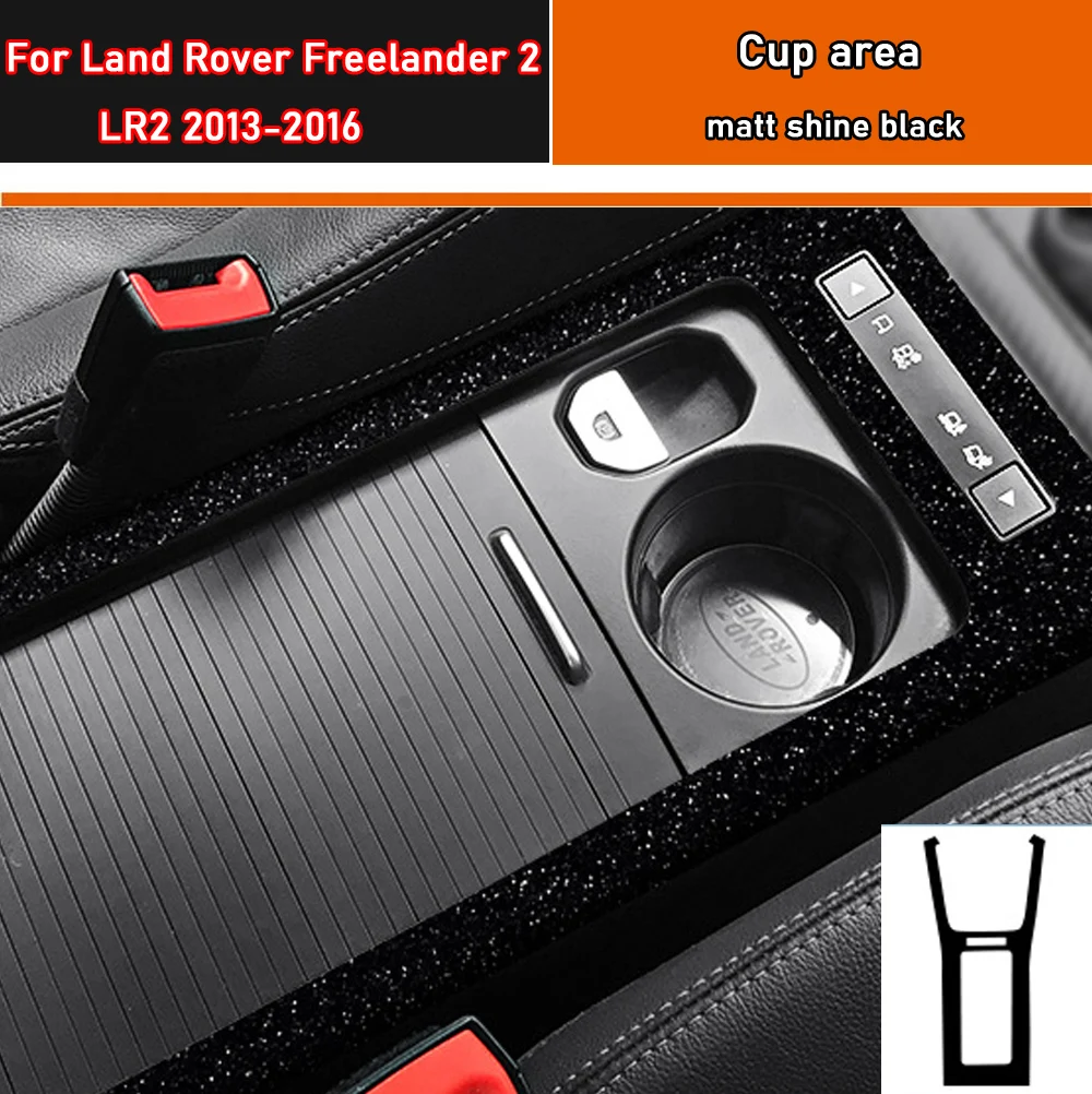 Car Interior Sticker Gear Box Protective Film For Land Rover Freelander 2 LR2 2013-2016  window Panel Sticker Carbon Fiber Black