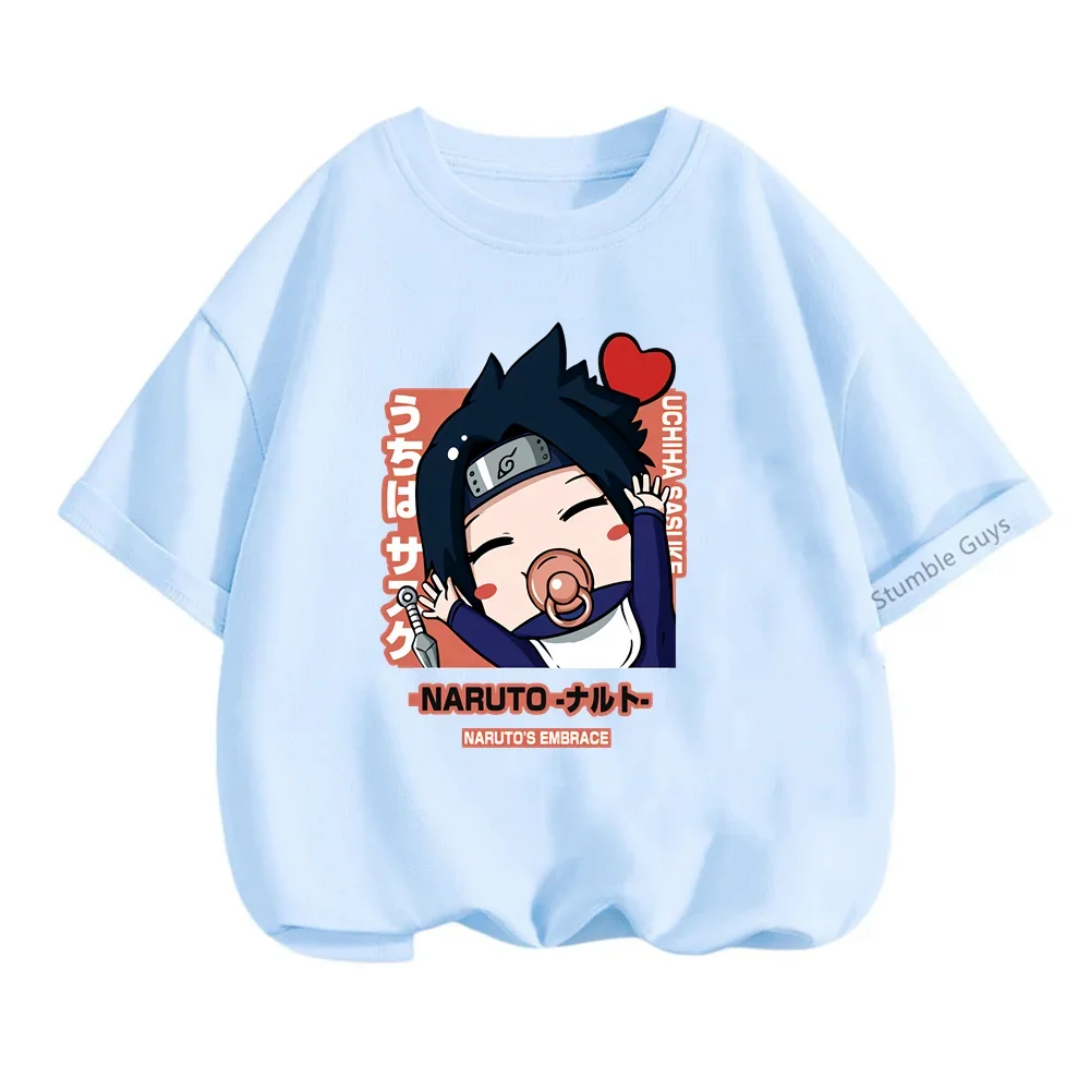 Fashion Children T-shirt Narutos Boy Girl Yuzhi Bo Sasuke 3D Printing Cartoon Children's Clothing Casual Sonic Graphic Tshirt