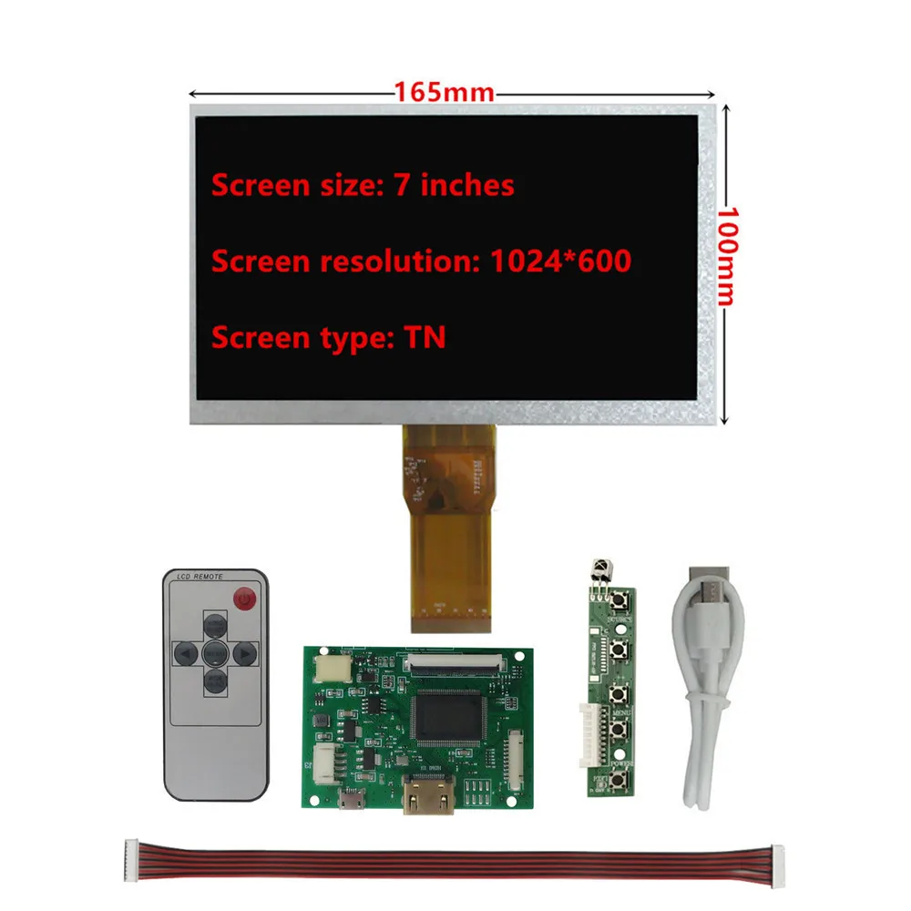 

7-дюймовый ЖК-дисплей, плата управления драйвером, HDMI-совместимый Raspberry Pi PC, модуль дисплея ноутбука, портативный мини-компьютер
