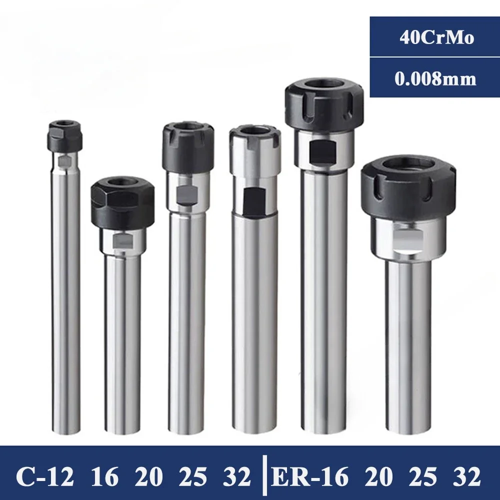 C8 C10 C12 C16 C20 C25 C32 ER8 ER11 ER16 ER20 ER25 ER32 100 150L Collet Chuck Holder CNC Milling Lengthen Tool ER Extension Rod