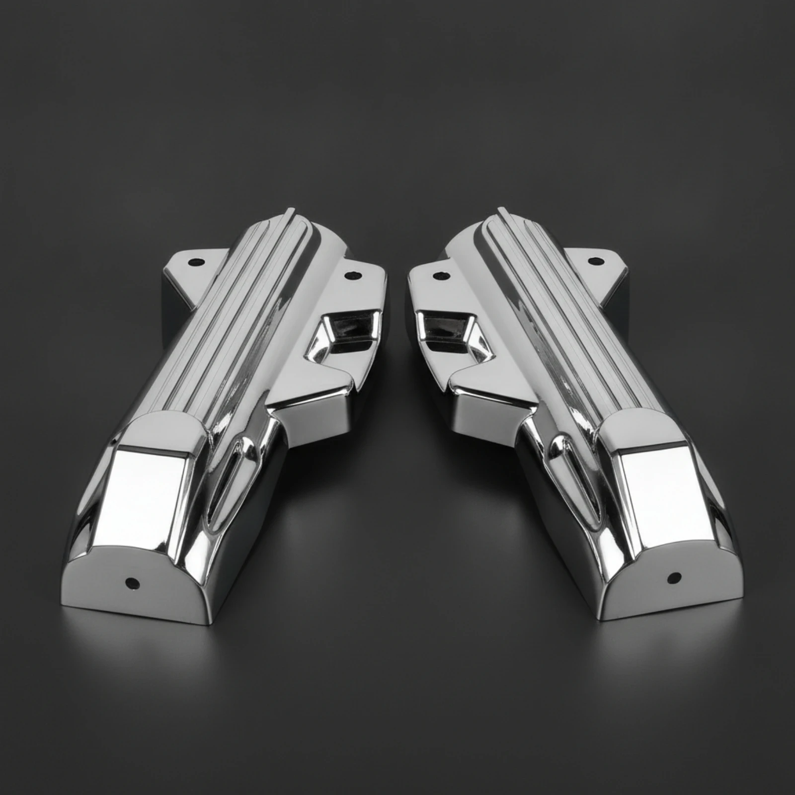 Fork Covers with Ribbed Detailing Molded Front Fork Covers Custom-Look Sturdy for Motorcyclists