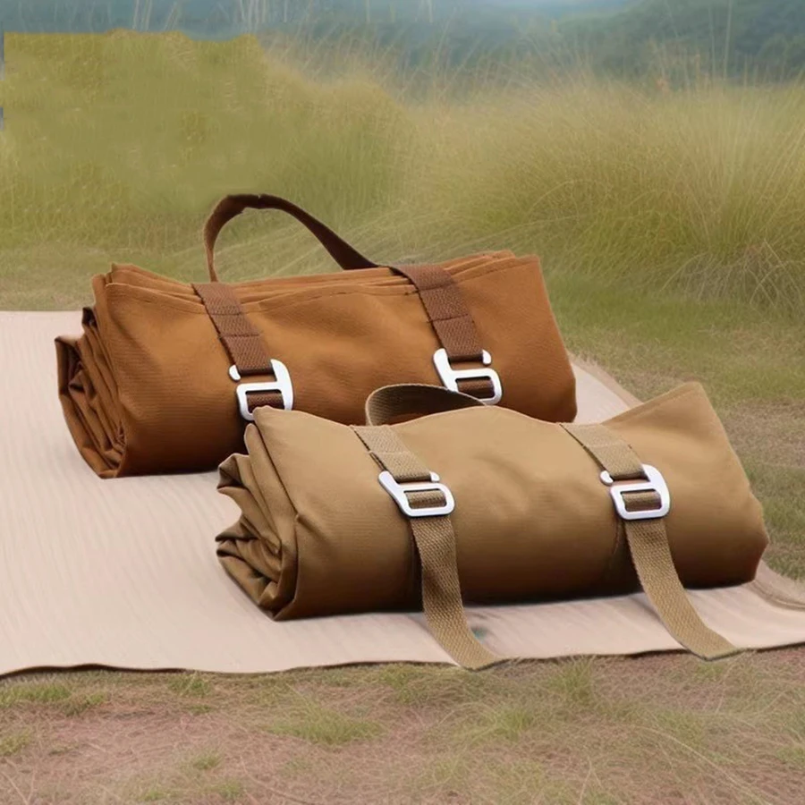 Portable Foldable Camping Ground Pad Multifunctional Outdoor Beach Lawn Travel Picnic Mat With Carry Strap