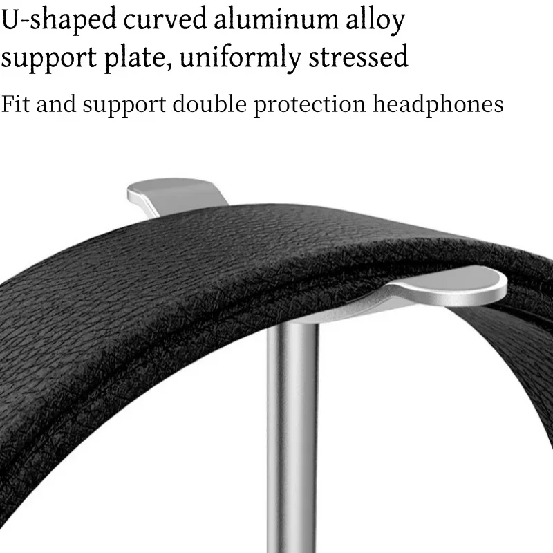 Curved Aluminum Headphone Stand Rack Sturdy Metal Gaming Headset Earphone Holder Hanger with Solid Base for Table Desk Display