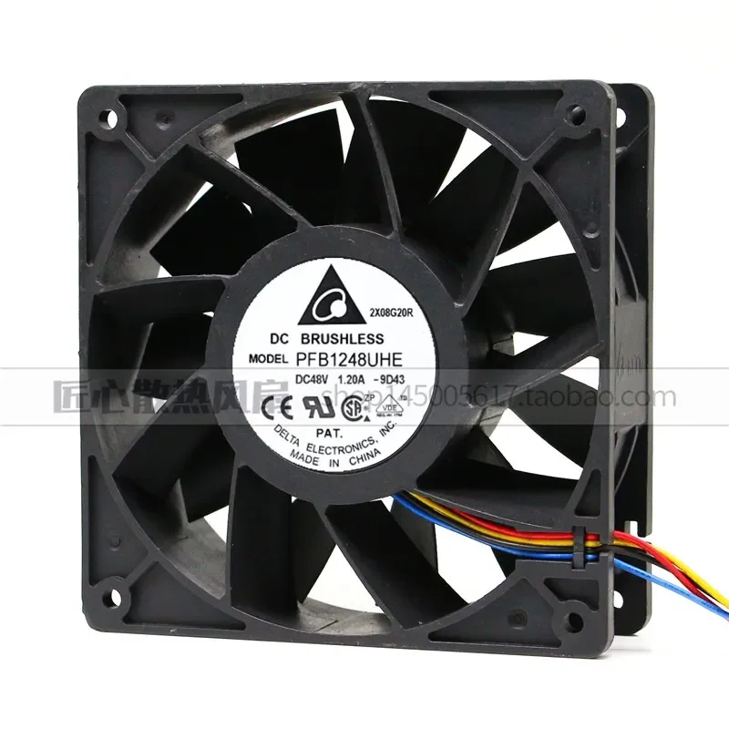 Delta PFB1248UHE 48V 1.20A 12CM 12038 Server Fan for High Airflow and Heat Dissipation