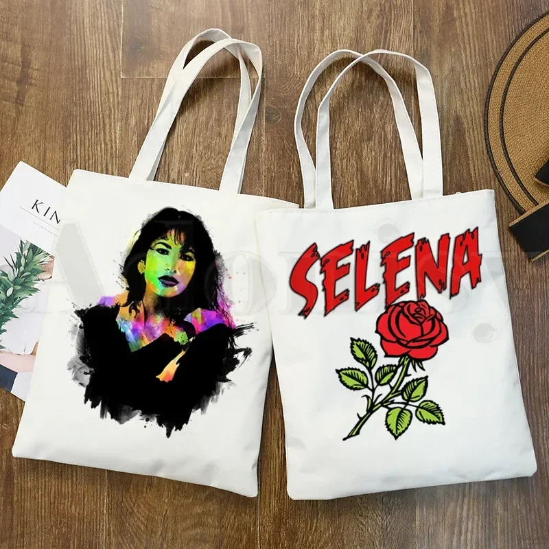 Vintage 90s Inspired Selena Quintanilla Trendy Handbags Shoulder Bags Casual Shopping Girls Handbag Women Elegant Canvas Bag