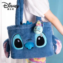 100% Genuine Disney Cartoon Plush Toy Stitch Scrump Stuffed Doll Shoulder Bag Sweet & Cute Strawberry Bear Soft Girls Handbag