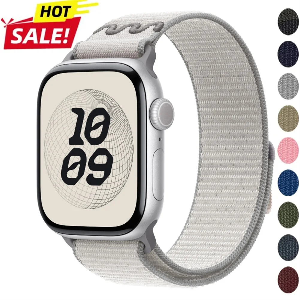Nylon-Armband für Apple Watch Bänder 49/45mm 44mm 41mm 40mm 46mm Schlaufenarmband iWatch Series 11 10 9 8 7 6 5 Se Ultra 1-3 Armband – Detail 1