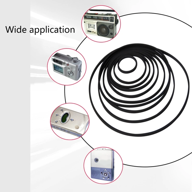 4-13cm/45-130mm Mixed Cassette Tape Machine Square Belt Universal Repair Belt 0.7mm or 1.0mm Thickness for DVD Recorder