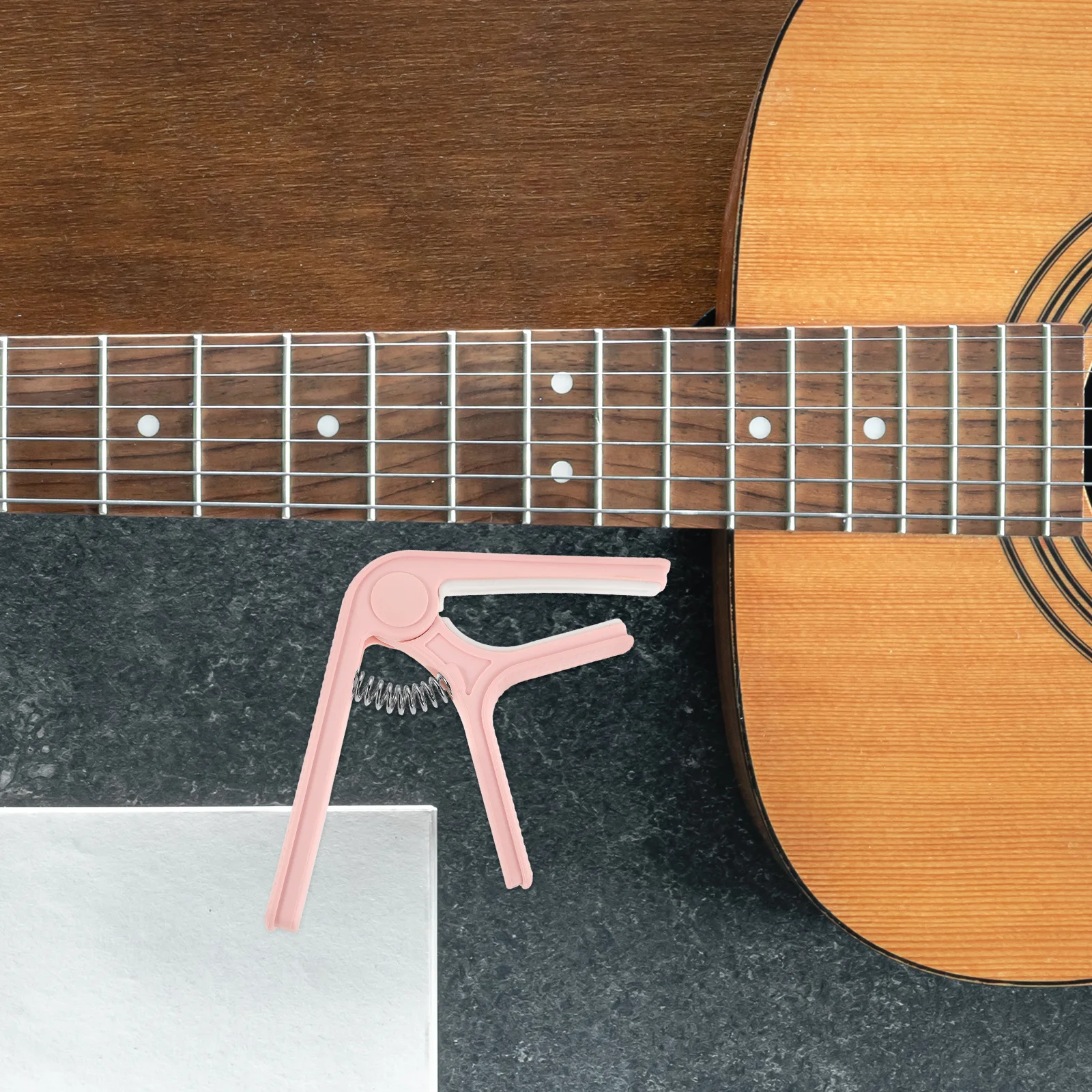 

Universal Guitar For Acoustic Electric Ukulele Anti-Slip Plastic Silicone Clip Durable Rustproof Clamp Accessory Kit Capo Guitar