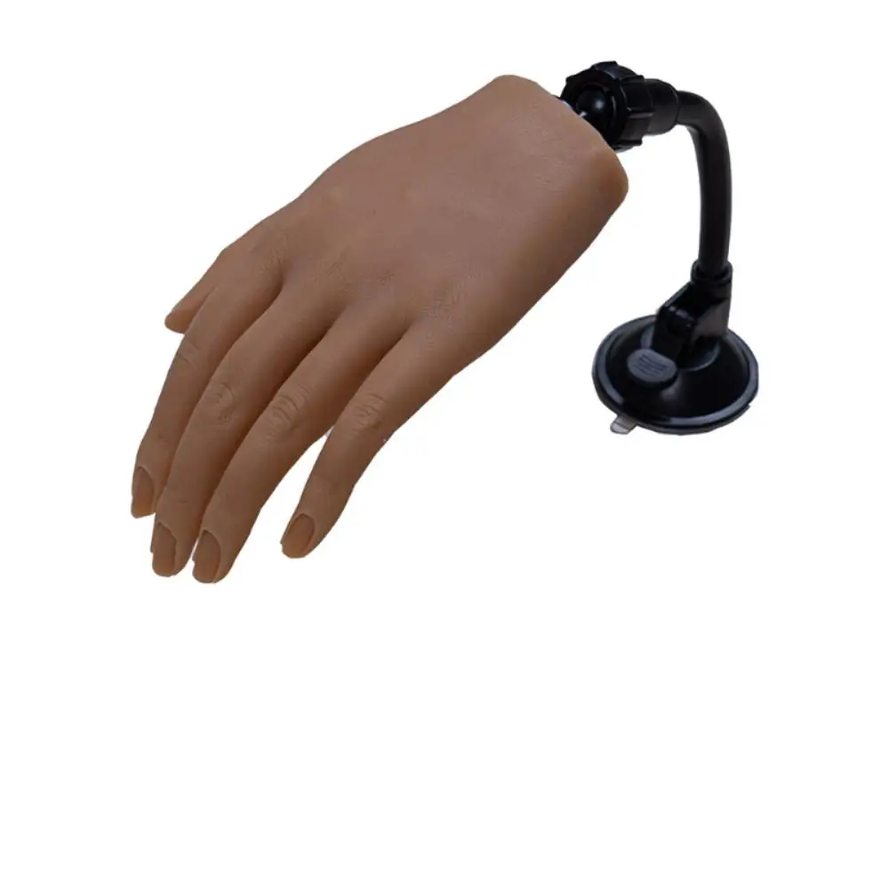 

Nail Art Practice Silicone Hand Model With Suction Cup Stand Realistic Acrylic Fake Hands Suitable for Nail Art Training DIY