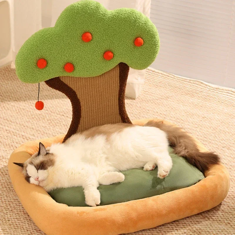 Persimmon Tree Sisal Cat Scratching Board, Wear-Resistant, Scratch-Resistant, Pet Supplies, 1 Pc