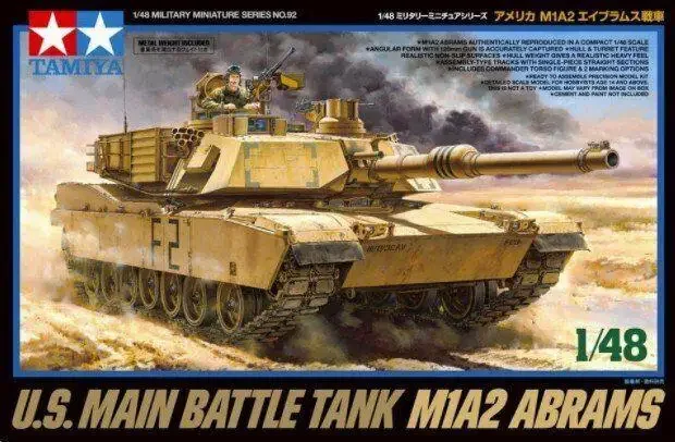 Tamiya 32592 1/48 Schaal Militaire Model Kit Amerikaanse Gevechtstank M1A2 Abrams Modelbouw