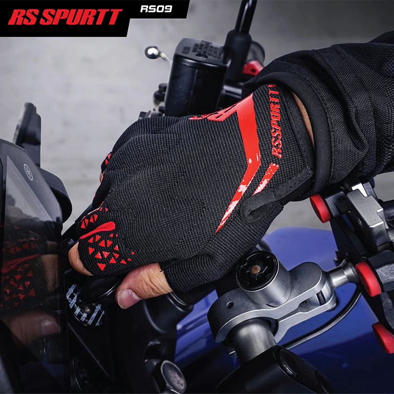 

RS SPURTT RS09 Guantes мото полиэстер микрофибра тонкие дышащие противоскользящие мужские и женские летние перчатки для езды на мотоцикле с половиной пальца