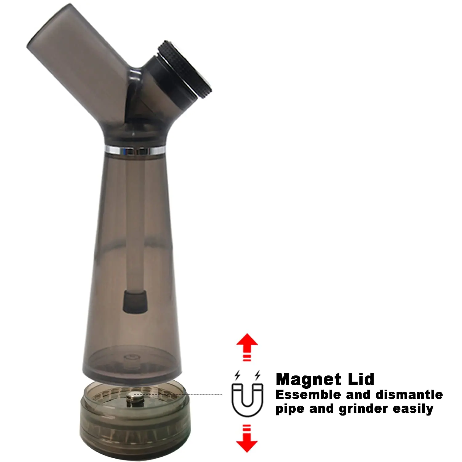 نحن نفخة 2 In1 الاكريليك الشيشة أنابيب المياه طقم طاحونة المدمج في أنابيب مرشح التدخين العشب القابلة للإزالة كسارة التبغ الشيشة مجموعة