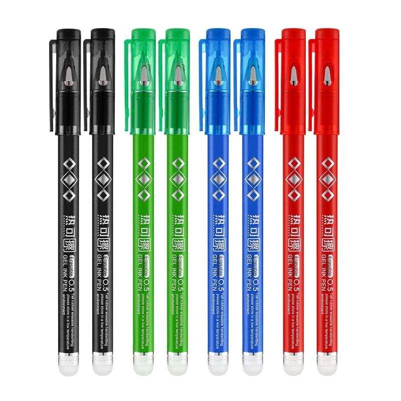 4pcs Rewritable Pen 0.7mm Refill Blue/Black/Red/Green Ink Magic Pen School Student Writing Stationery