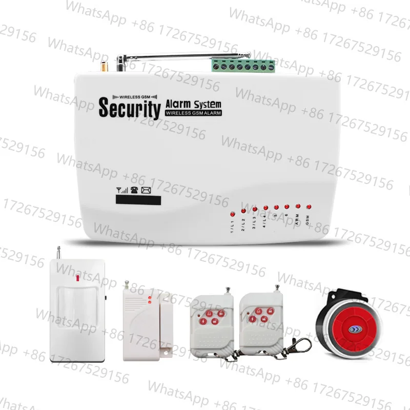 433Mhz Wireless Remote Control GSM Burglar Alarm System With Door Contact PIR Detector Alarm Sensor