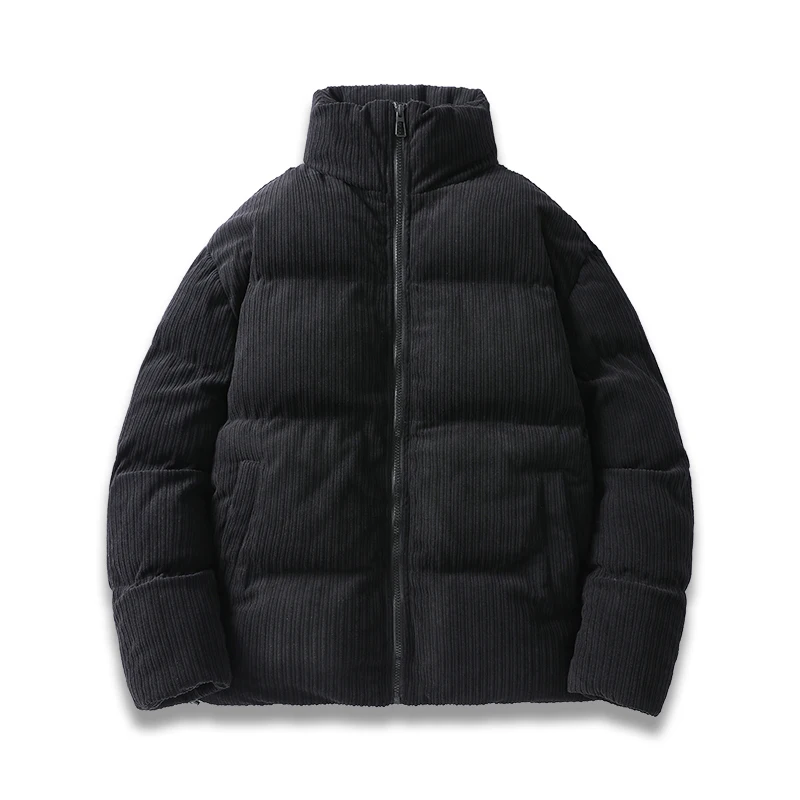 Chaqueta acolchada de algodón para hombre, Parkas cálidas de pana, Abrigo acolchado, rompevientos con cuello levantado, Estilo Vintage coreano,