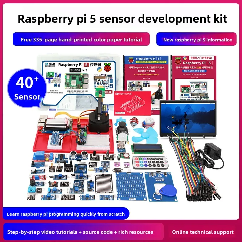

Raspberry Pi 5 Sensor Development Kit with Python Programming for Linux Board