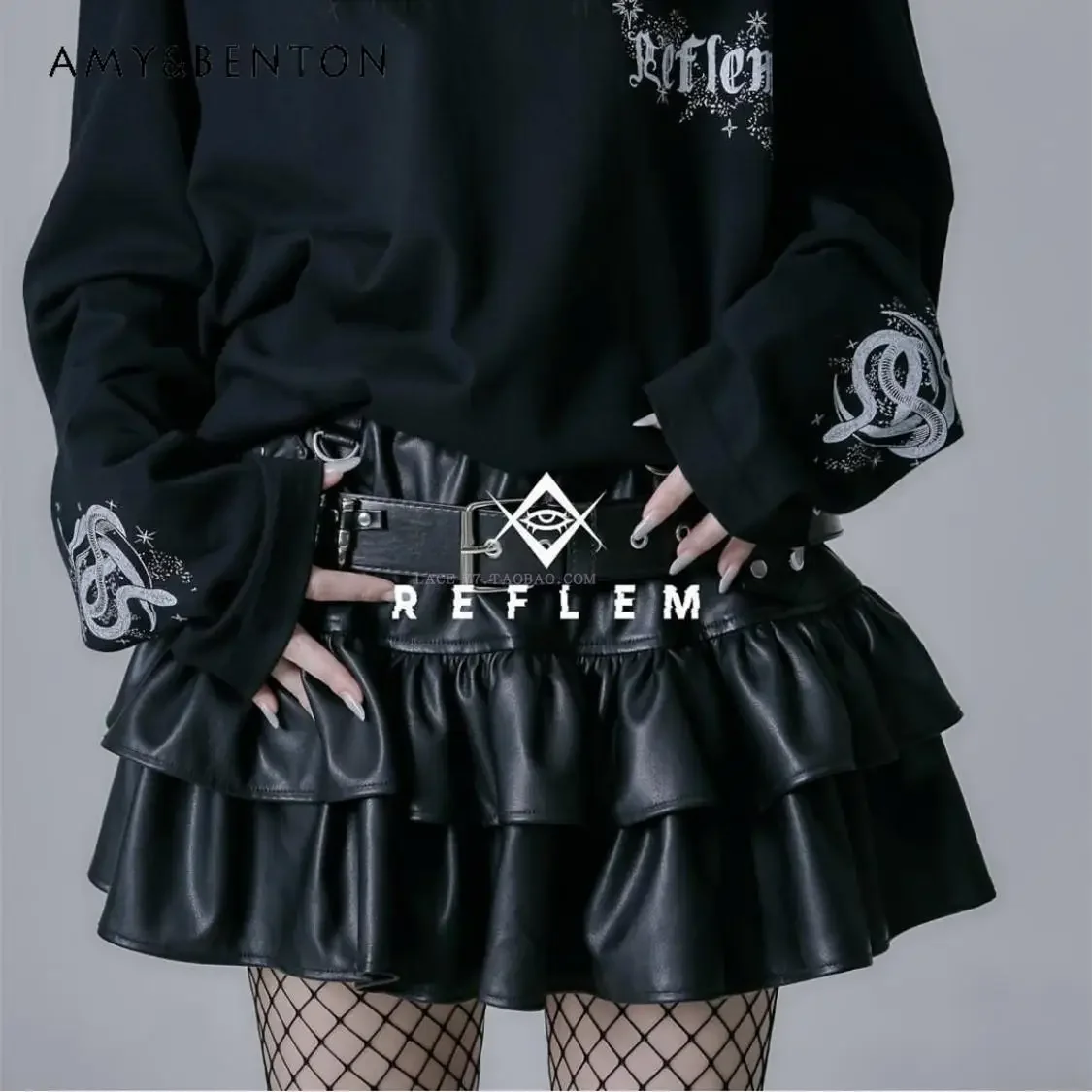 Subculture Mine Series Mass-produced Multi-layer Leather Mini Skirt Women Japanese Street Gothic High-waisted Hot Girl Y2K Skirt