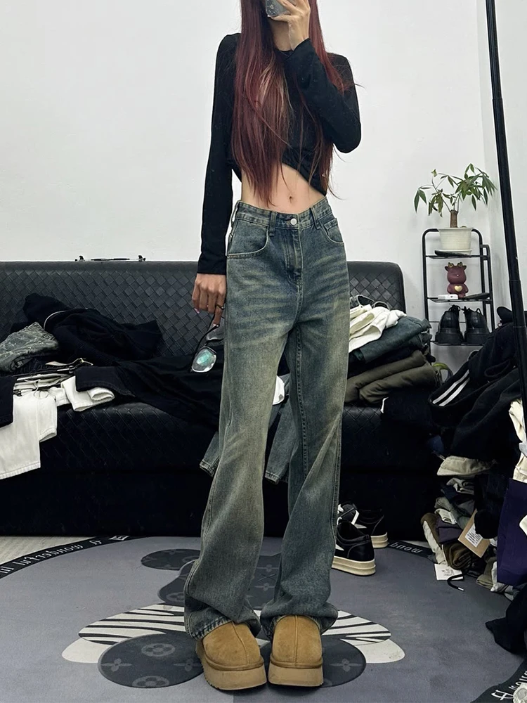 

Мужские винтажные джинсы American Sle, удлиненные, свободного кроя, прямые, с легким расклешением, зауженные к низу, с эффектом Cleanfit