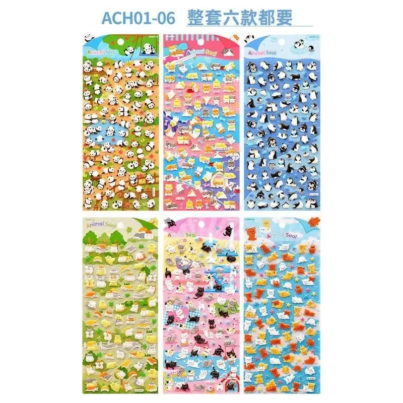 1 pc Cute Animal Foam Penguin Panda Shiba 3D Decorative Stationery Stickers Scrapbooking DIY Diary Album Stick Label