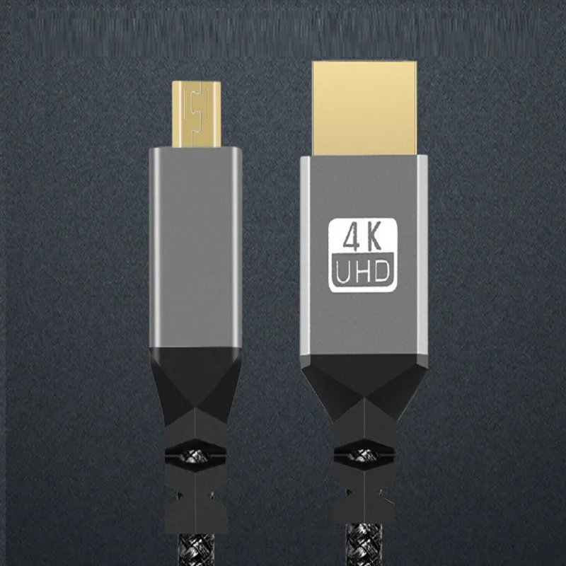 1M 2M 3M 5M 10M 4K 60HZ Micro HDMI do HDMI zwinięty przedłużacz elastyczny kabel wtyk męski na męski kabel HDMI-kompatybilny dla komputera