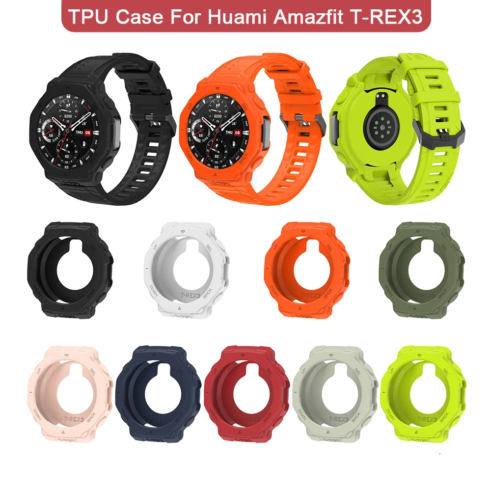 Silikonarmband + Hülle für Smartwatch Amazfit T-Rex 3, Armband für Huami Amazfit T Rex 3, Ersatzarmband und -hülle
