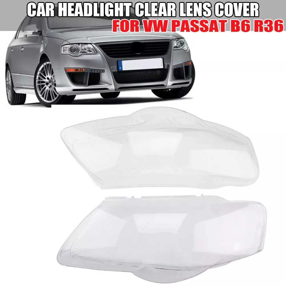 Left Right Car Headlight Headlamp Lens Cover For VW Passat Magotan B6 R36 2006-2011 Clear Lamp Hoods Transparent Lampshade