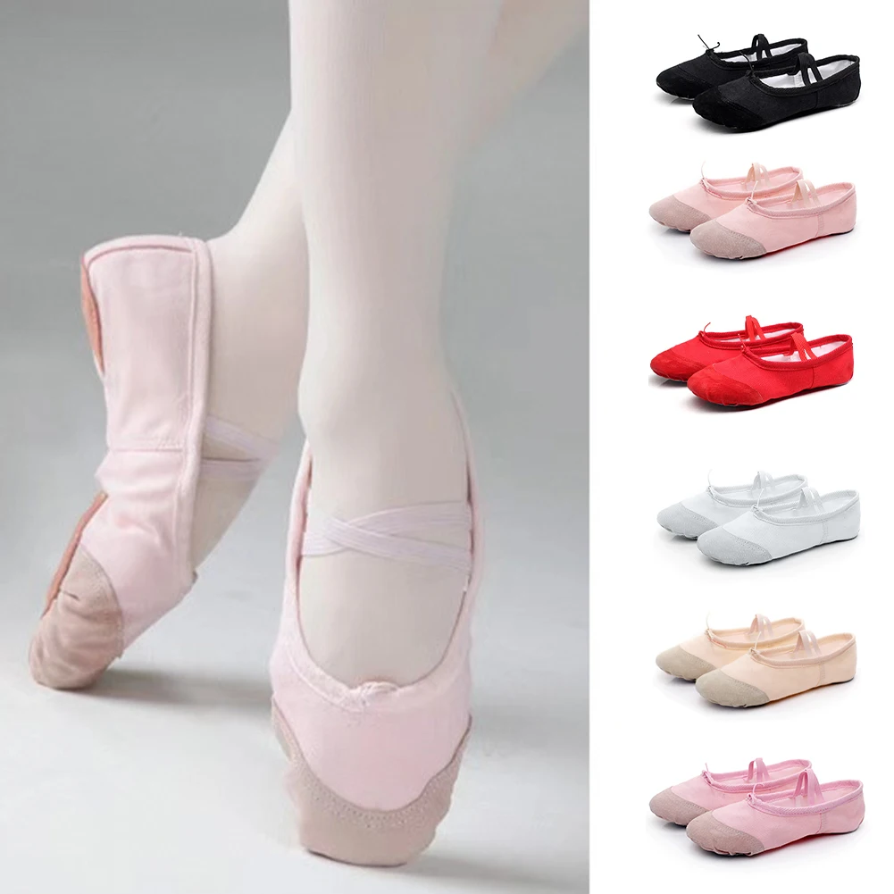 Professional Canvas Soft Sole Girls Ballet Shoes Kids Dance Slippers Ballet Dance Girls Female Ballet Yoga Gym Dance Shoes