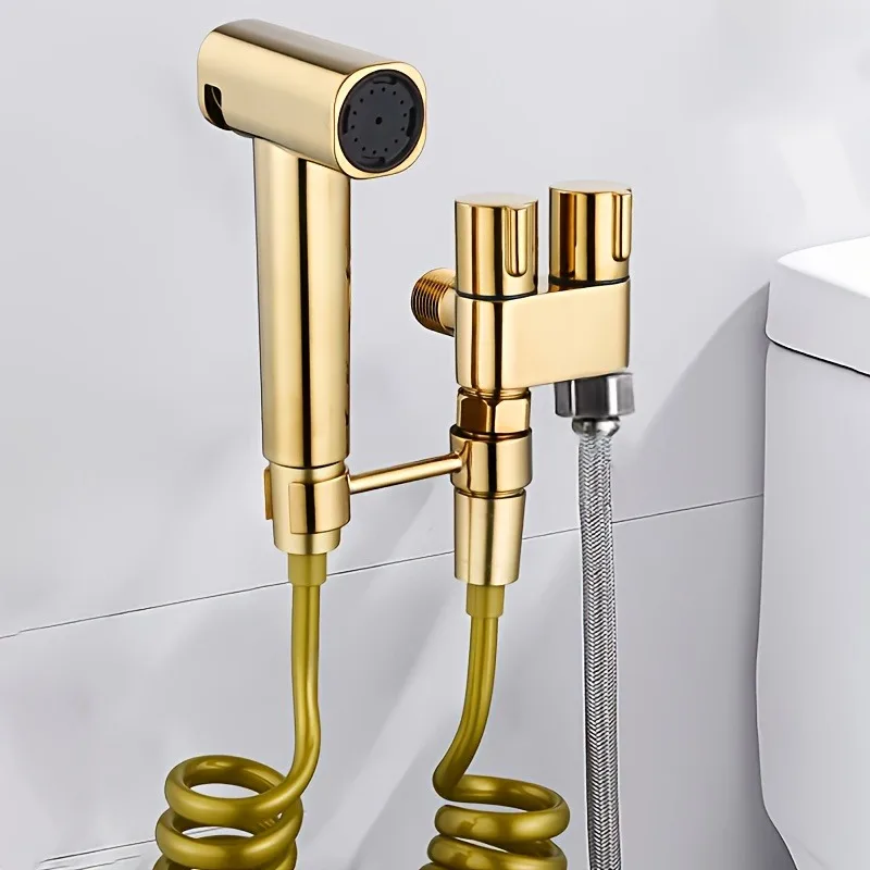 1pcs Home Toilet Companion Stainless Steel Urinal Flush Valve Handheld Cleaning Spray Gun Bathroom Toilet Washing Water Gun