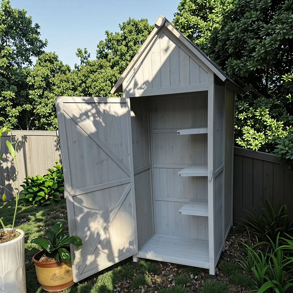 رائجة البيع صديقة للبيئة مقاوم للماء في الهواء الطلق حديقة خزائن التخزين الخشب الحطب سجل سقيفة تخزين الأدوات بسهولة تجميعها #3