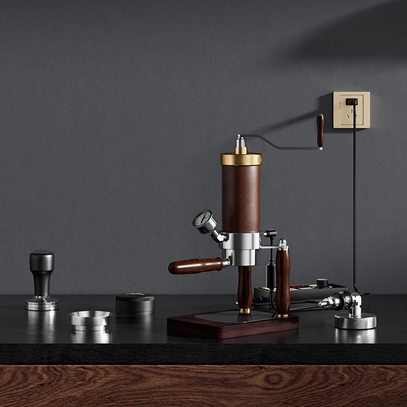 Pneumatische Kaffeemaschine Kleine Haushalts-Hand-Espresso-Kaffeemaschine für den Außenbereich Tragbare Kaffeemaschine Pneumatische Extraktionskaffeemaschine