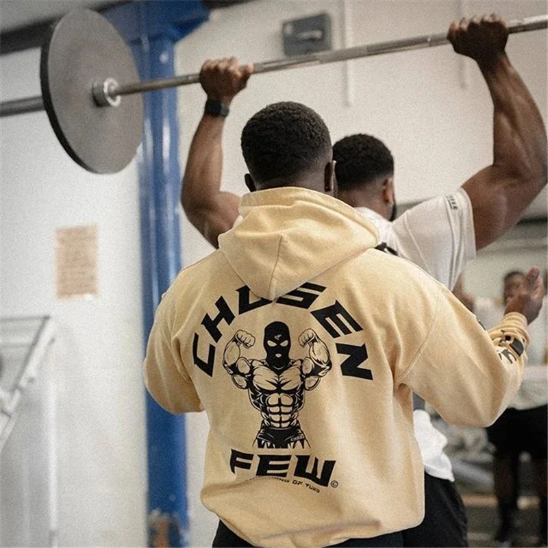 

2026 Men's popular cotton hooded sweatshirt high kangaroo pocket jacket gym fitness casual fashionable top winter brand clothing
