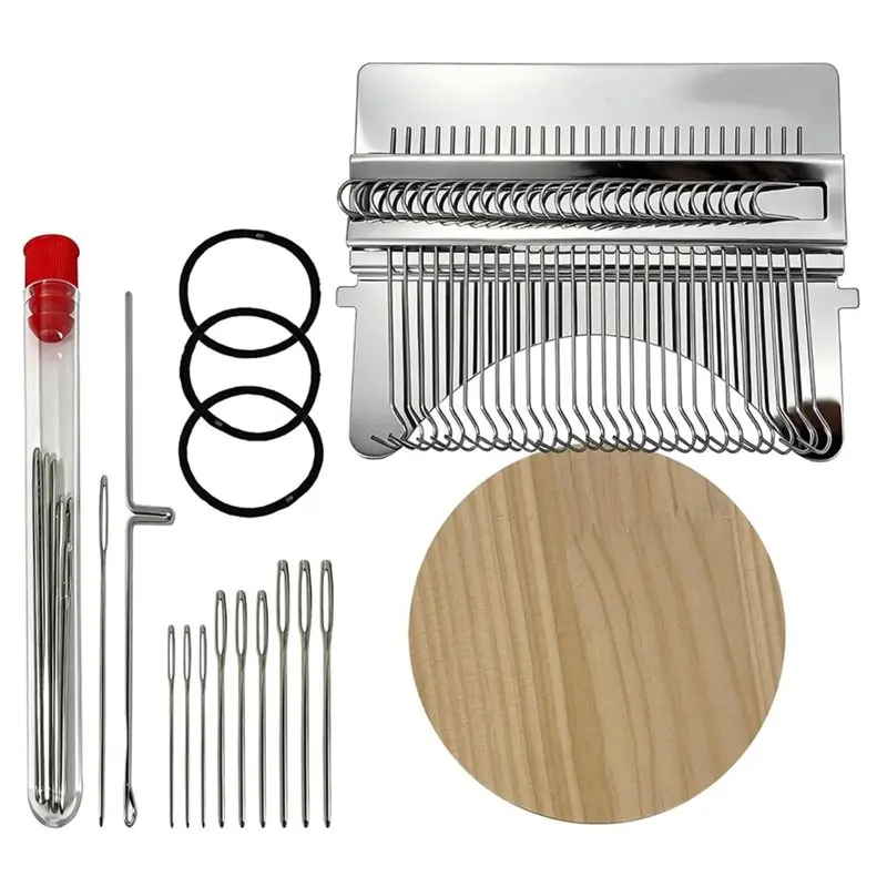 ABYN-Darning Loom Kit For Visible Mending, Knit Patch Maker Tool For Jeans, Socks& Sweaters, Nozzle Weave Sewing Crafting Set