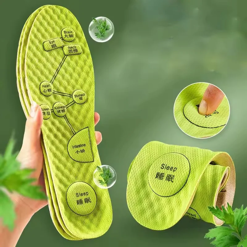 

1-3 pairs Foot Acupressure Insole Men Women Soft Breathable Sports Cushion Inserts Sweat-absorbing Deodorant Insole Shoe Pads