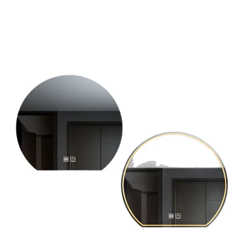 

Makeup mirror anti-fog led hotel bathroom project touch screen semi-circular mirror special-shaped wall-mounted washtable smart