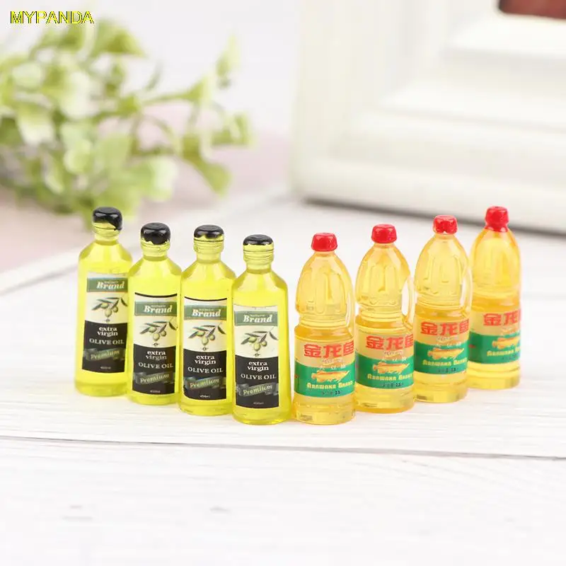 6Pcs/set 1:12 Accessories Mini Kitchen Olive Oil Set Kitchen Accessories for Dolls Dollhouse Decoration Food Model Toy Kids Toy