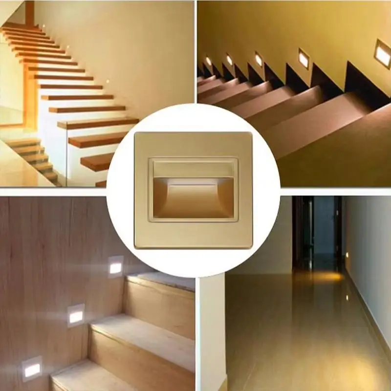 ~Footlight With Human Motion Sensor Recessed Step Light Night Light Stair Light