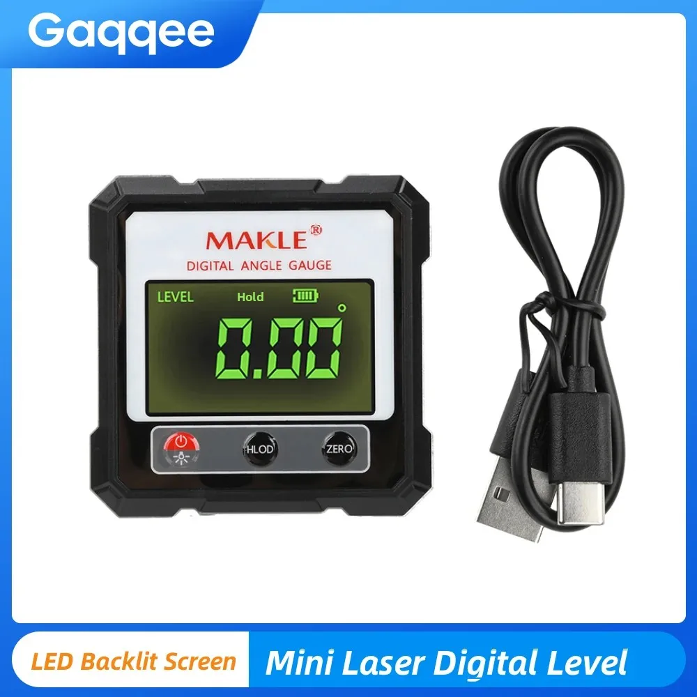 

Новый электронный цифровой лазерный уровень, магнитный лазерный инклинометр, мини-угломер, портативный, с USB-зарядкой, измерительный инструмент